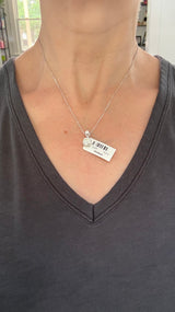 White gold round lab diamond necklace