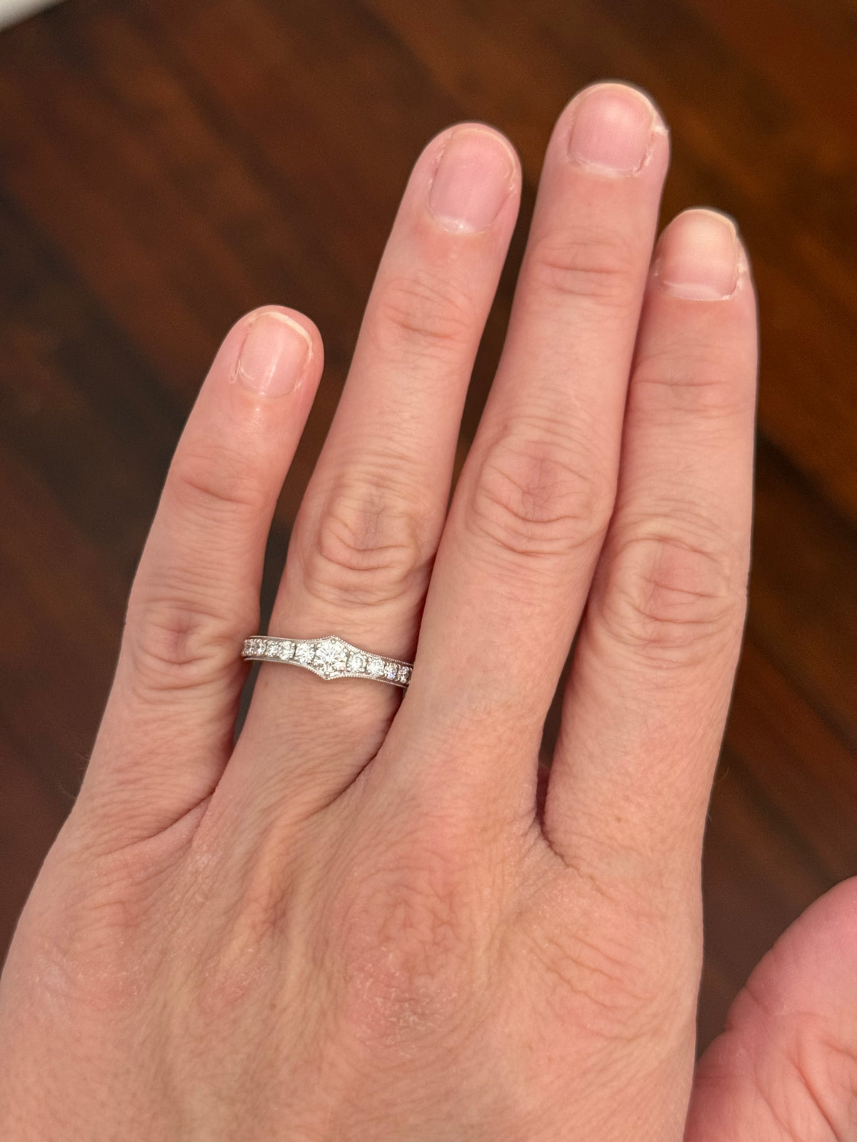 White gold lab diamond band