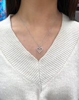 0.50CT Lab-Grown Diamond Sterling Silver Heart Necklace