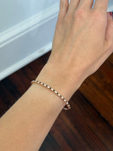 Rose gold white and black natural diamond flex bracelet