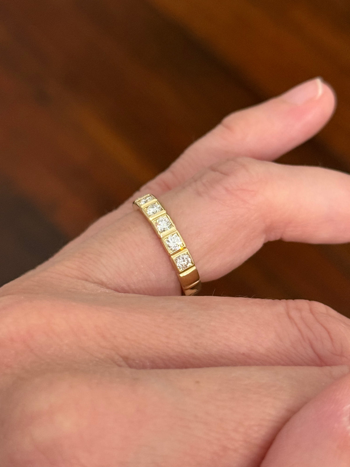 Yellow gold lab diamond band