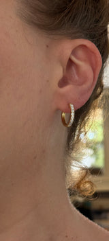 15.9mm yellow gold 0.60ct lab diamond hoop earrings