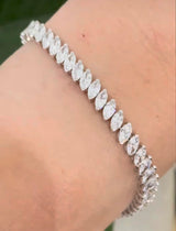 White gold 8.66ct marquise lab diamond bracelet