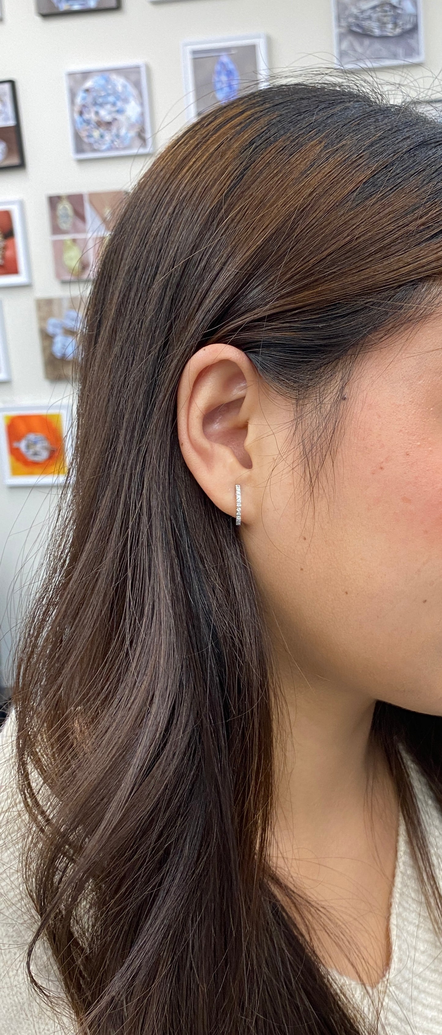 0.25CT Lab-Grown Diamond Sterling Silver Hoop Earrings