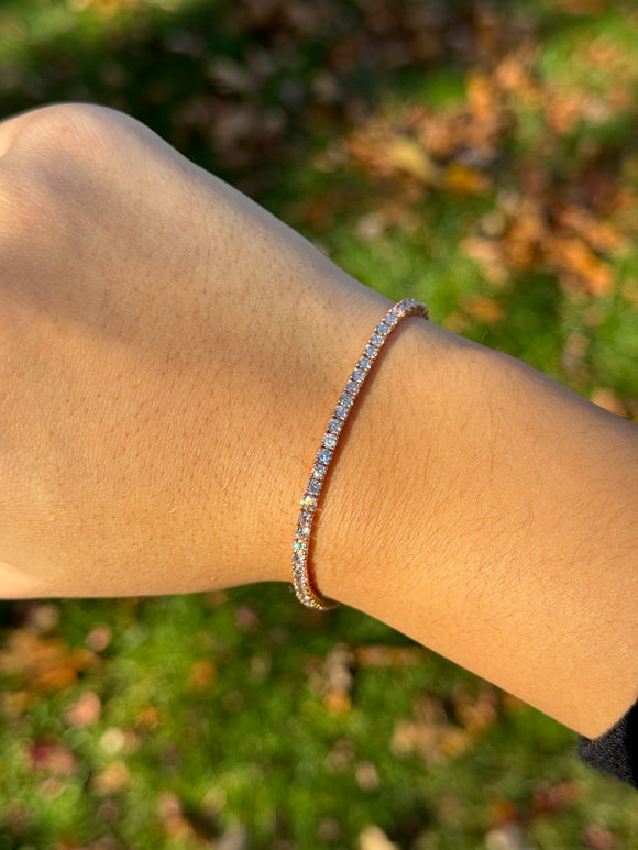 14k Rose Gold Lab 3.21ct GH VS/Si 6.75 inches Tennis Bracelet