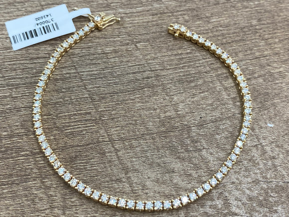 3.10–3.14 CT Lab Yellow Gold Tennis Bracelet