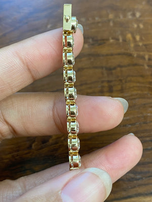 8.78 ct Lab 7 inches Yellow Bezel Tennis bracelet