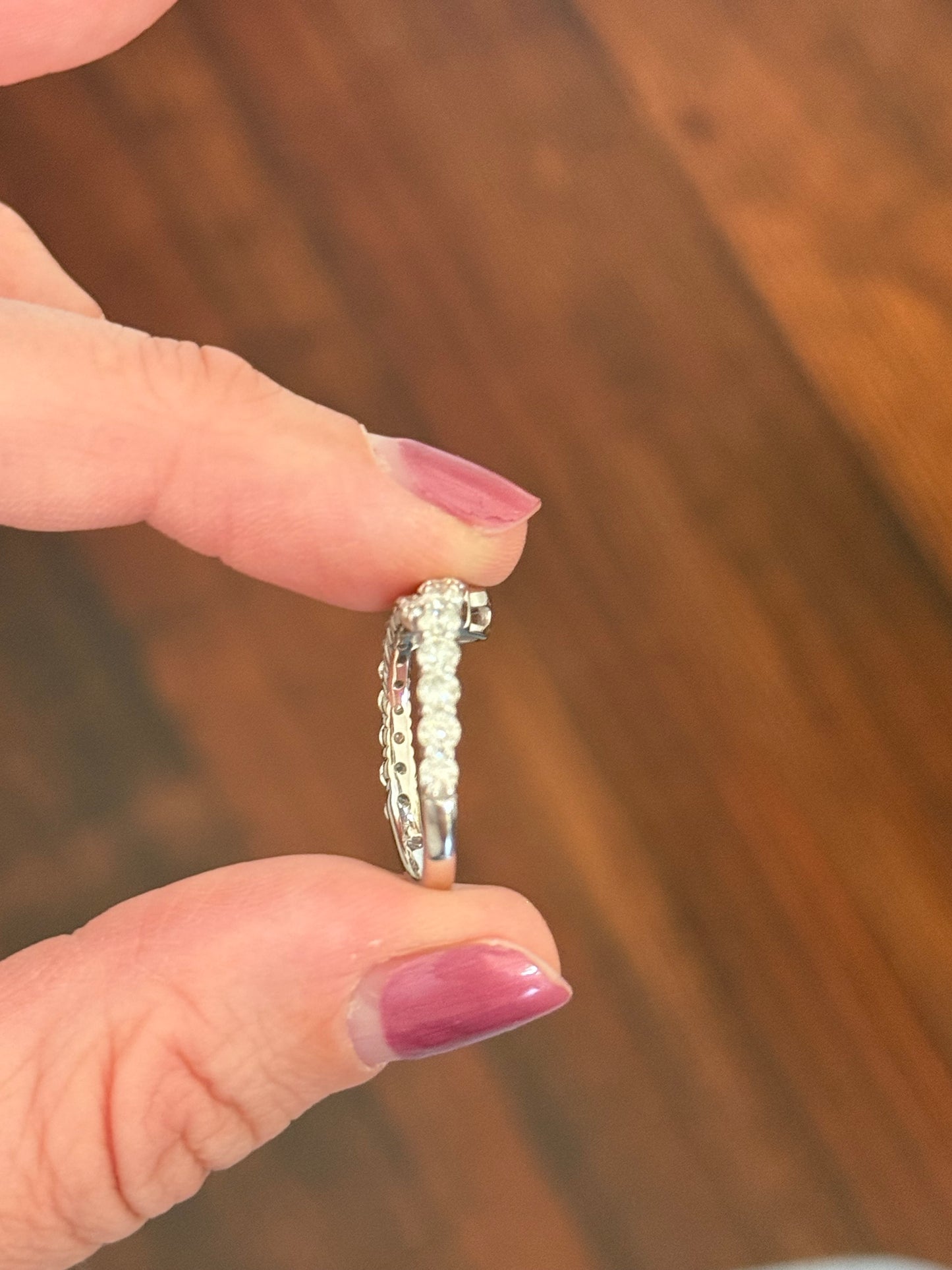 White gold diamond snake ring. Center stone is 0.7cts.