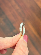 White gold round lab diamond band