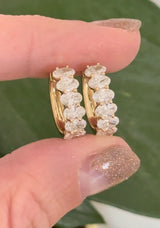 Yellow gold 2.24ct oval lab diamond oval hoops