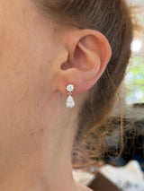 IGI certified 3ct pear and round lab diamond earrings