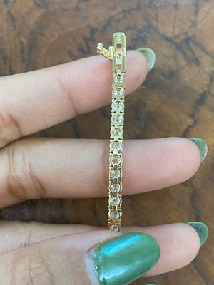 6.36 CT Lab 7 inches  Yellow Tennis Bracelet