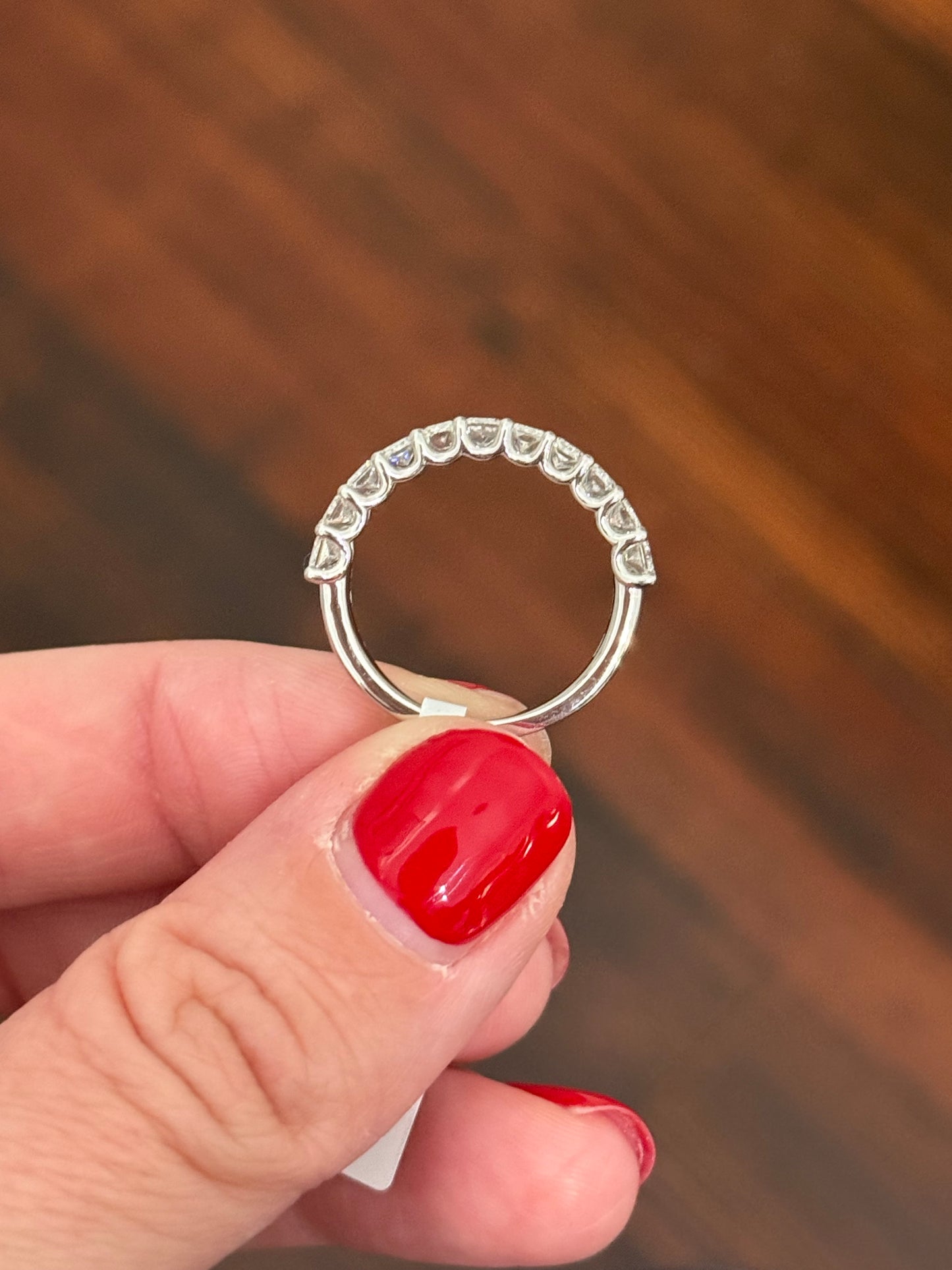 White gold 2.11ct radiant lab diamond band