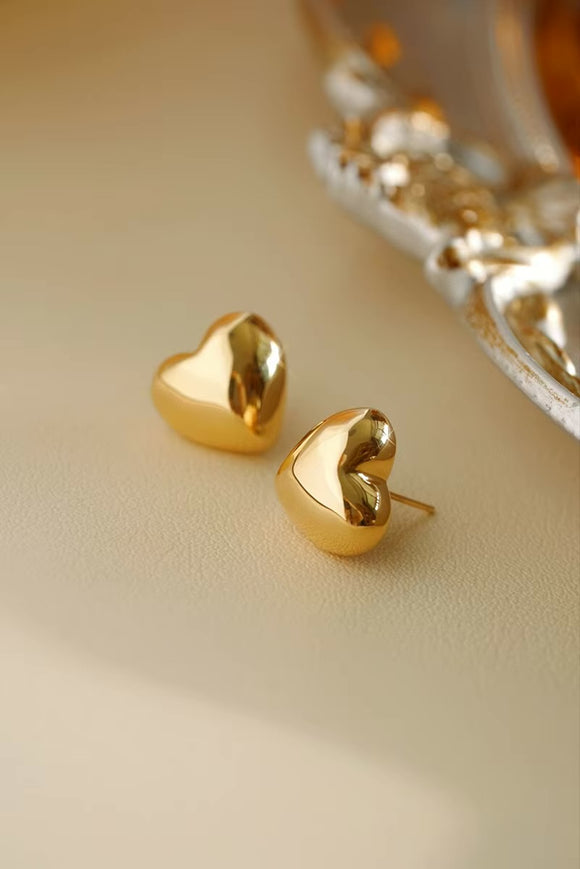 18K Yellow Gold Stud Earrings for Women