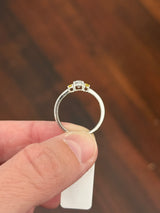 White gold 0.76ct yellow and white oval lab diamond ring