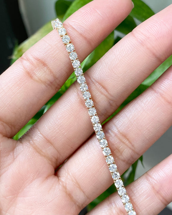 4.85 CT Lab 6.75 inches Yellow Tennis Bracelet