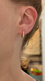 Yellow gold 0.19ct lab diamond oval hoop earrings