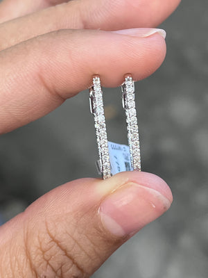 14k 0.50 TCW Yellow and White Gold Hoop Earrings