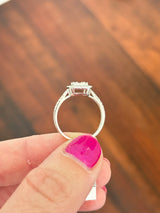 White gold illusion diamond ring