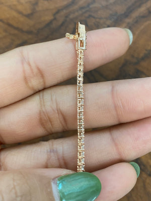 2.4 CT Lab 7 inches Rose Tennis Bracelet