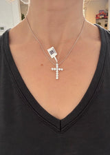 IGI certified white gold 2.58ct lab diamond cross pendant