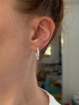19mm white gold 2.96ct lab diamond inside out hoop earrings