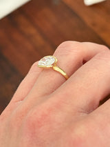 Yellow gold east west set 2.5ct oval lab diamond ring
