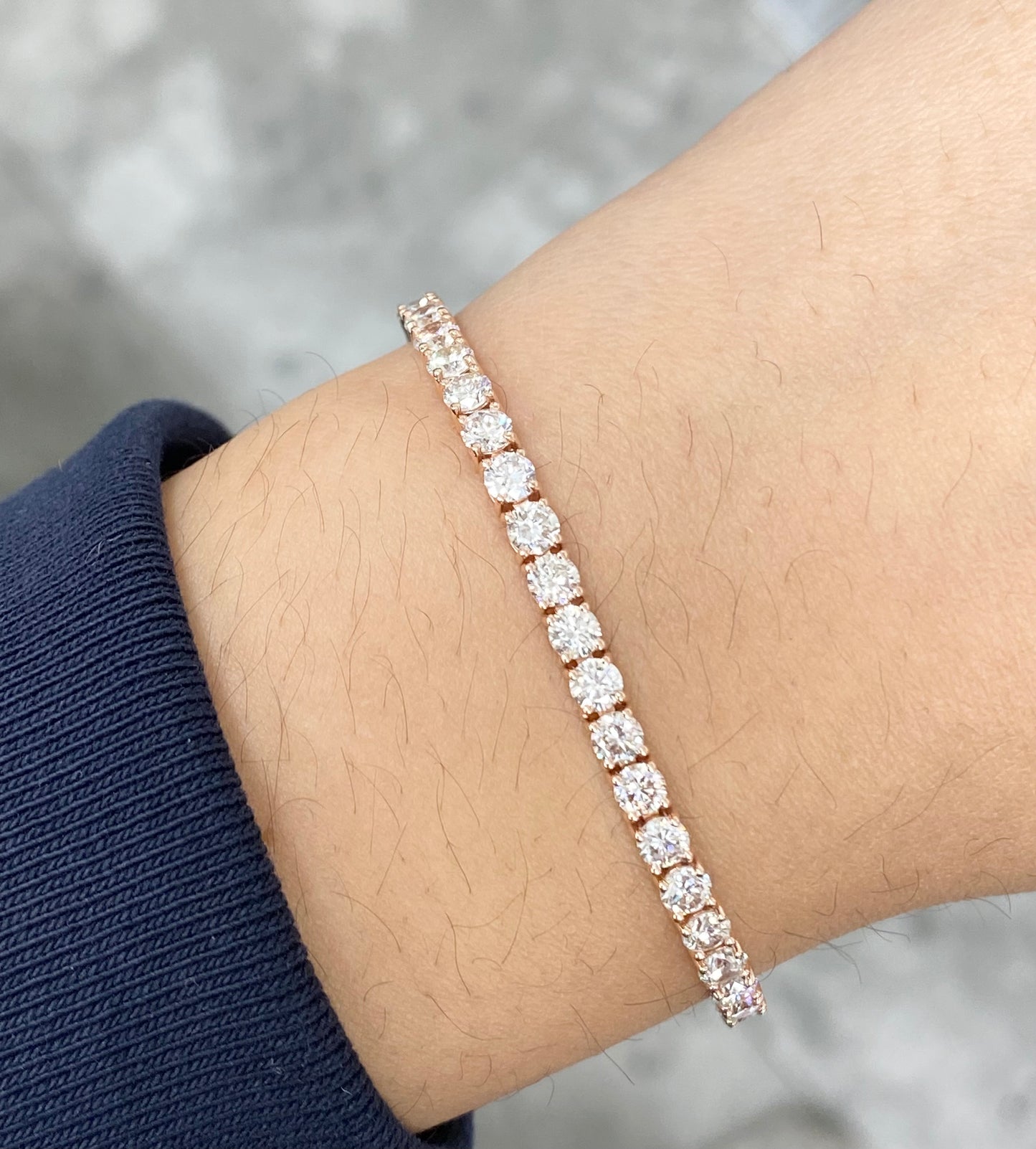 6.85 CT Lab 7 Inches Rose Tennis Bracelet