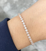 6.85 CT Lab 7 Inches Rose Tennis Bracelet