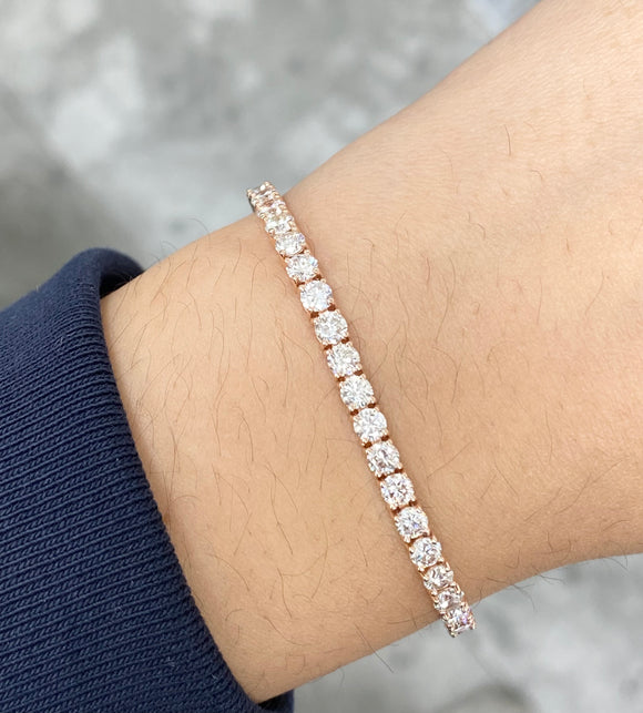 6.85 CT Lab 7 Inches Rose Tennis Bracelet