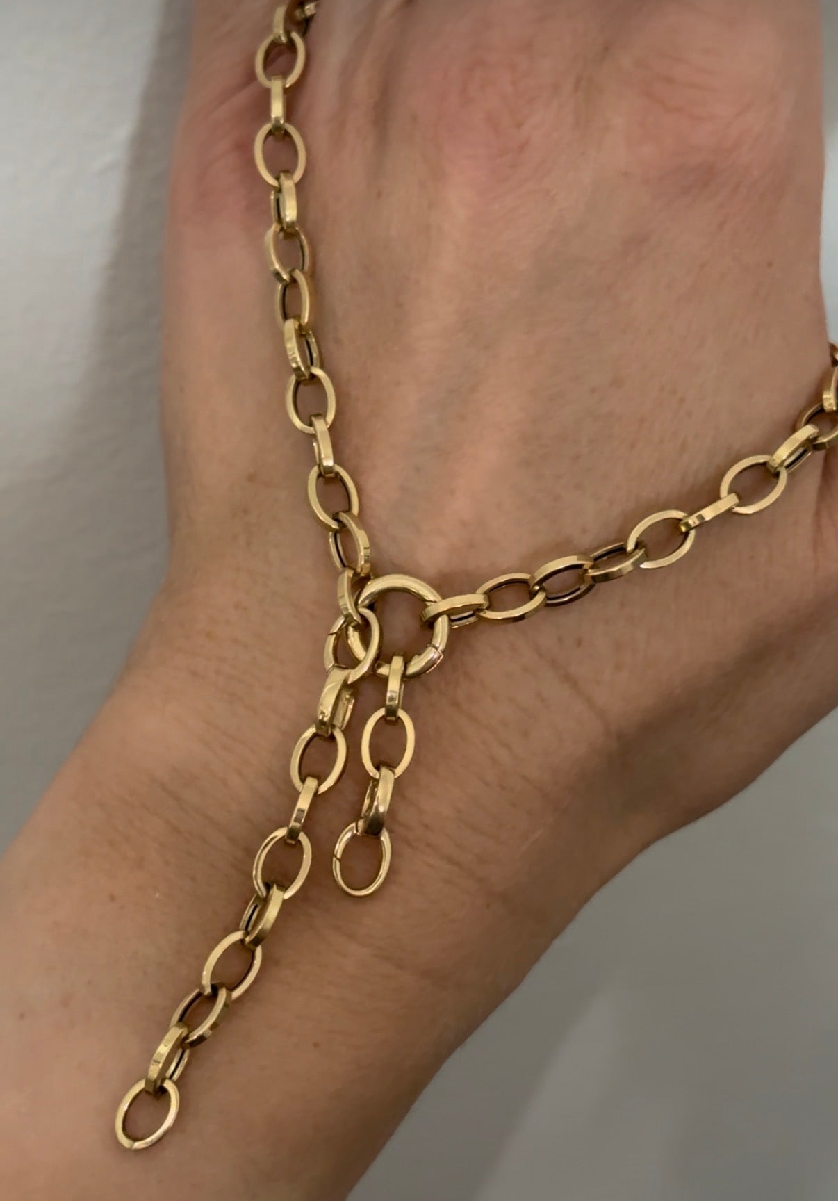 15g yellow gold lariat chain necklace