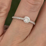 White gold 0.66ct lab diamond ring. Center stone is 0.51cts and measures 4.6mm