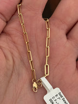 Yellow gold paperclip IGI certified 3.08ct marquise lab diamond bracelet. Marquise measures 14.9x7.54x4.80mm