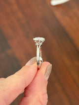 White gold 1ct cushion cut lab diamond ring