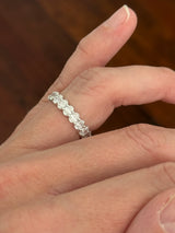White gold 3.05ct oval lab diamond eternity band