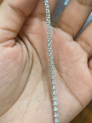 4.13 CT Lab 6.5 inches 3 Prongs Tennis Bracelet