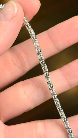 6.54 CT Green and white Lab diamond tennis bracelet