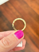 Yellow gold 1.53ct marquise and round lab diamond band