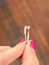 Lab diamond bypass rings available in white and yellow gold