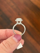 White gold pear shape and round lab diamond ring