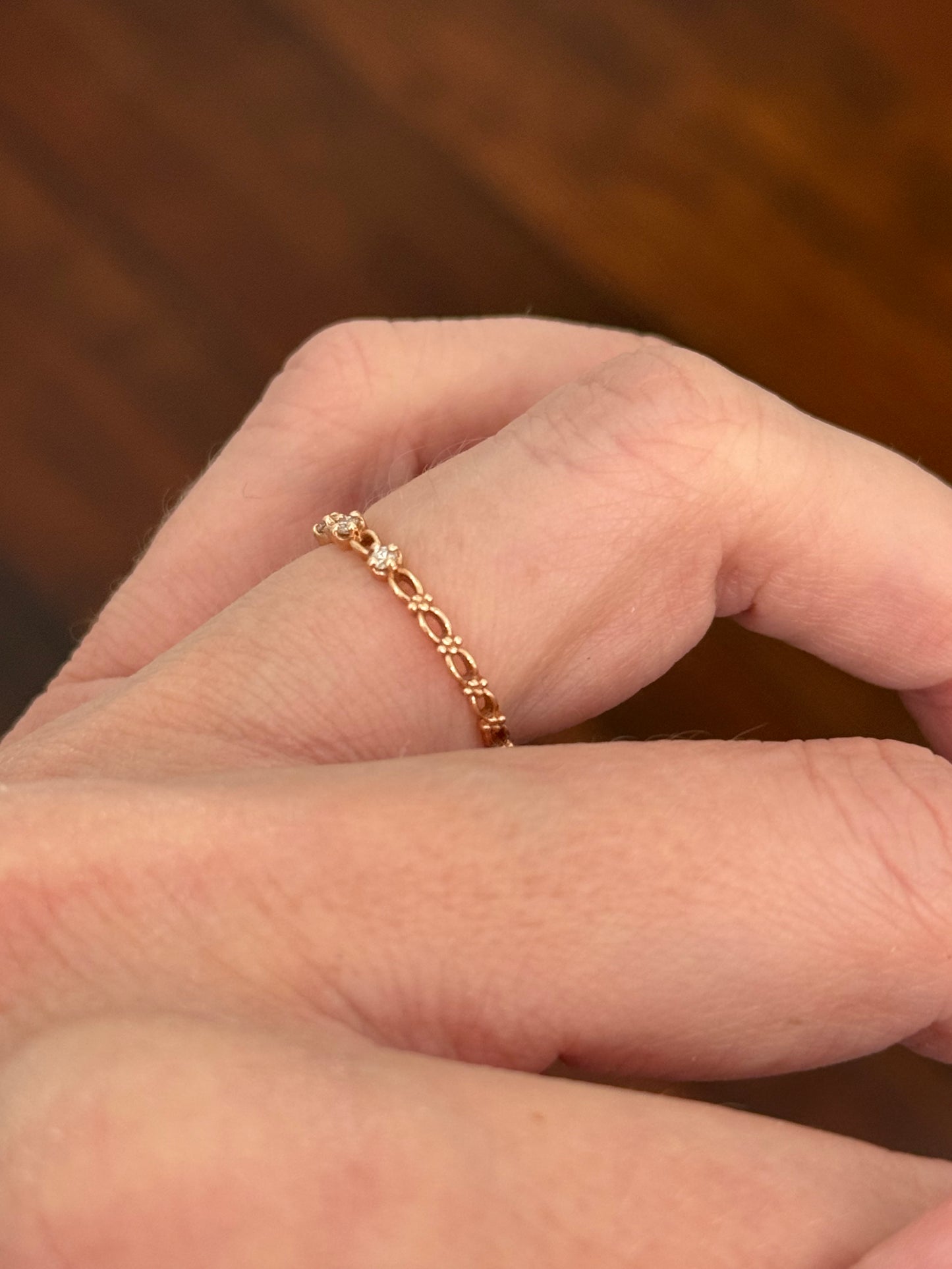Rose gold natural diamond band