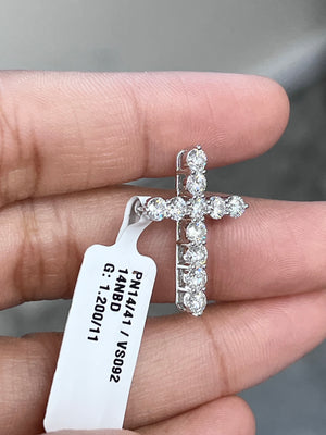 *Premade* 1.20 CT Lab Diamonds Cross Pendant