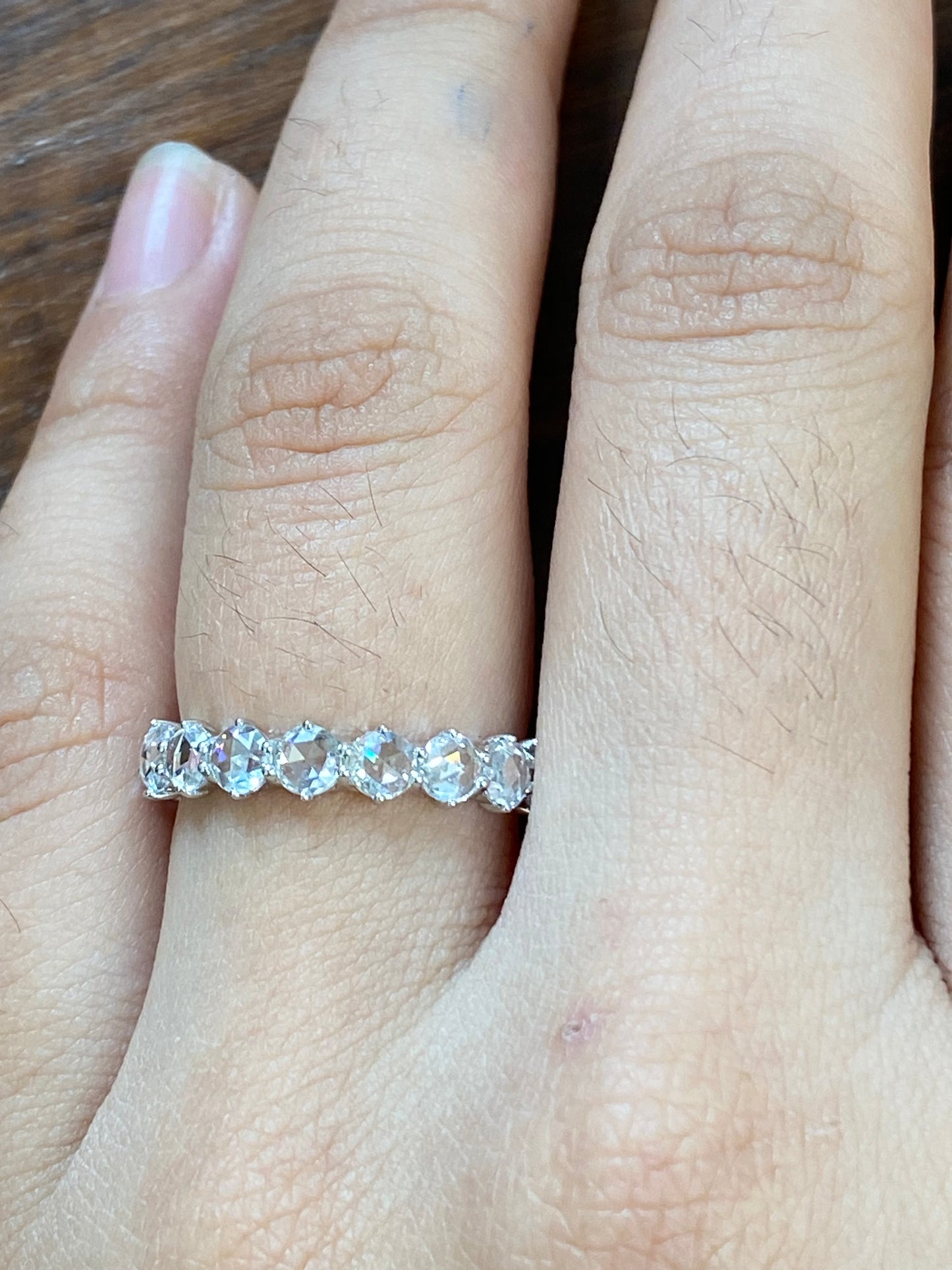 2.2 CT NATURAL ROSE CUT DIAMOND ETERNITY BAND