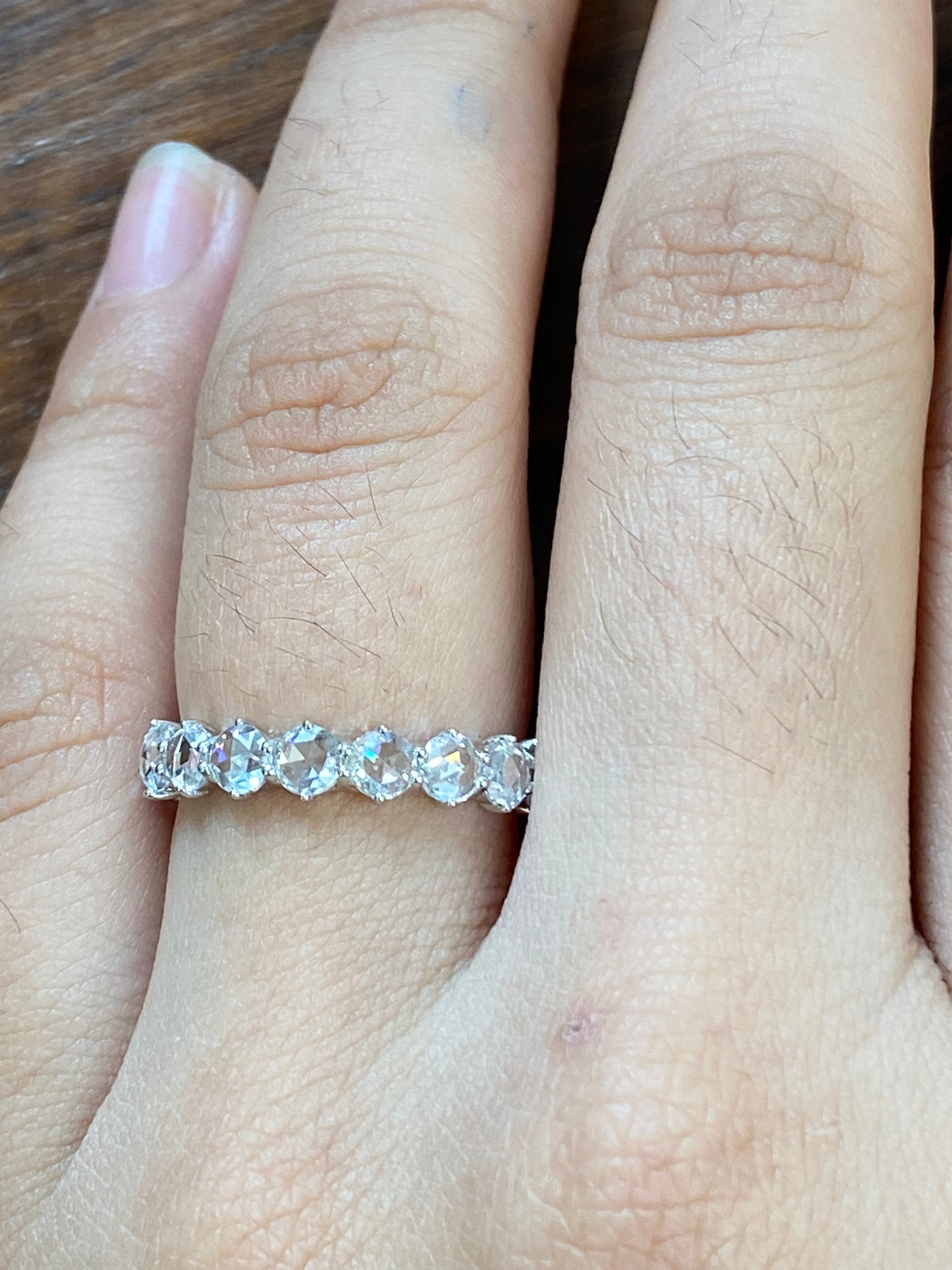 2.2 CT NATURAL ROSE CUT DIAMOND ETERNITY BAND