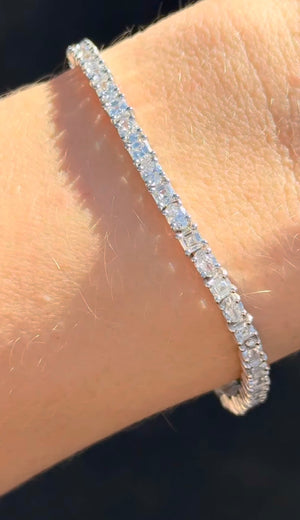 7.27 ct Asscher and Oval Lab Diamond Tennis Bracelet
