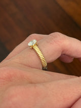 Yellow gold 0.71ct oval lab diamond flex ring