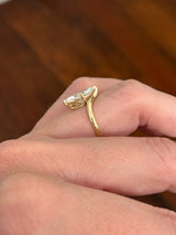 Yellow gold IGI certified 2.04ct marquise lab diamond ring