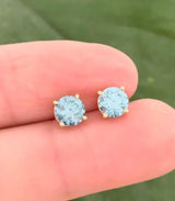 IGI certified blue lab diamond stud earrings