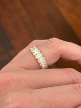 IGI certified 5.14ct oval lab diamond half bezel set eternity band
