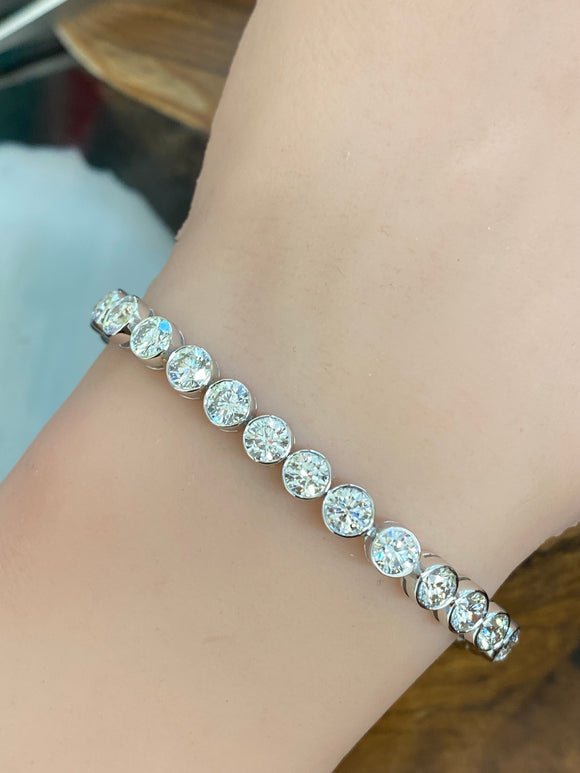 10.91 CT LAB 7 INCHES BEZEL TENNIS BRACELET